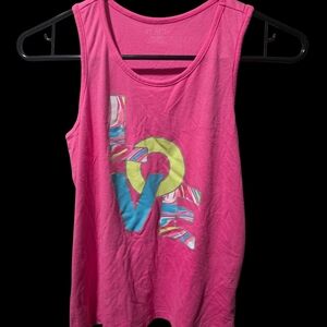 Place Hot Pink Tank with Multicolor LOVE Graphic